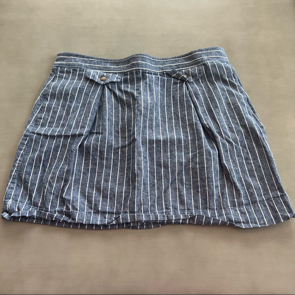 3/$18 PROMO - Pinstripe Denim Mini Skirt from J. Crew - Size 14